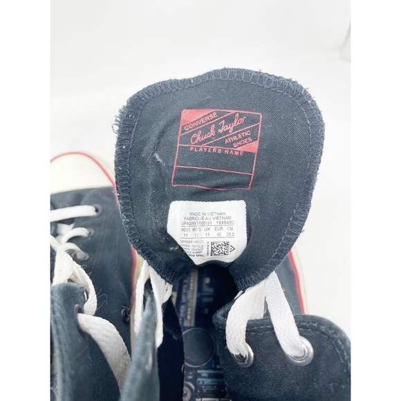 CONVERSE X SHOE PALACE Black BOOM BOX Chuck Taylor High Top BASCOM 1993 Sz 11 - Picture 12 of 12